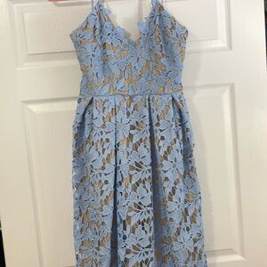 blue lace dress